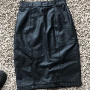 Black leather skirt